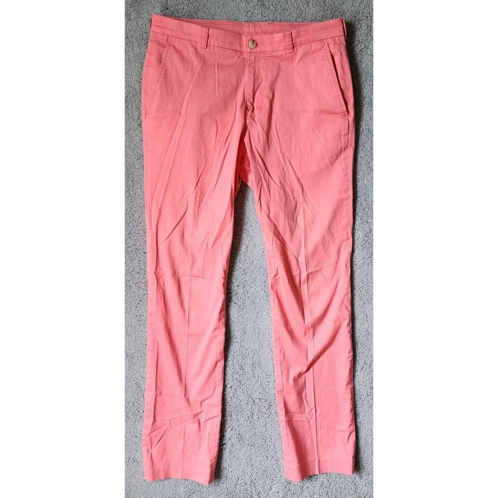 Southern‎ Tide Pink Tailored Fit Flat Front Intercoastal Pants Size W33 / LU